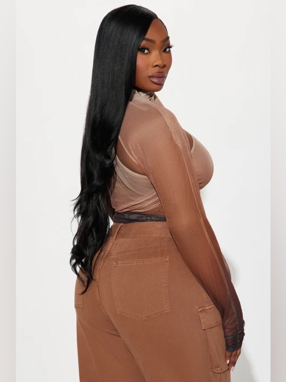 Fashion Nova Mesh Bodysuit - Picture 2 of 4
